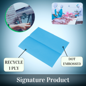 Singe-Fold Paper Hand Towel Recycle Blue